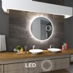 Vis produktside for: Sandra 3 rundt LED spejl med touch, lysdæmpning og kosmetikspejl 